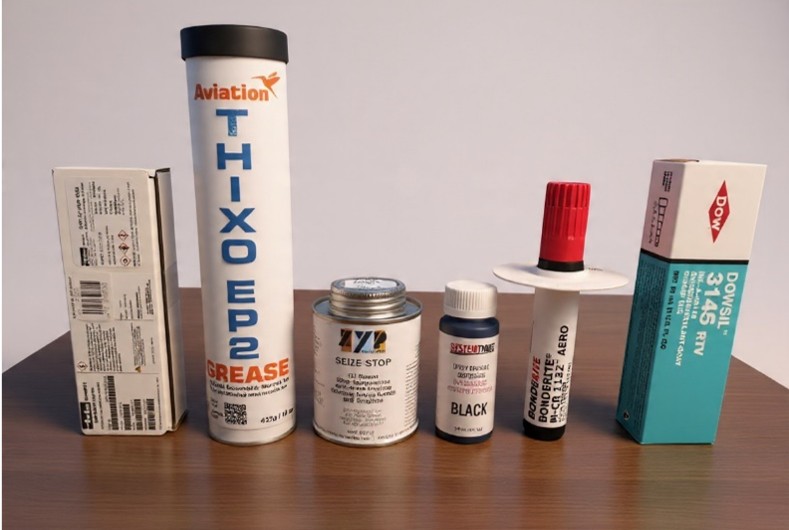 Aviation consumables: grease, sealants, adhesives and compounds