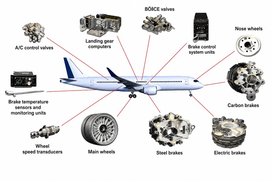 Aircraft components and rotables supplied by AMMAC
